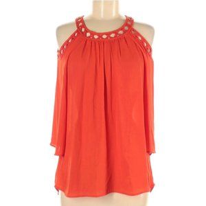 SOLDDaniel Rainn 3/4 Sleeve Blouse Tomato Red